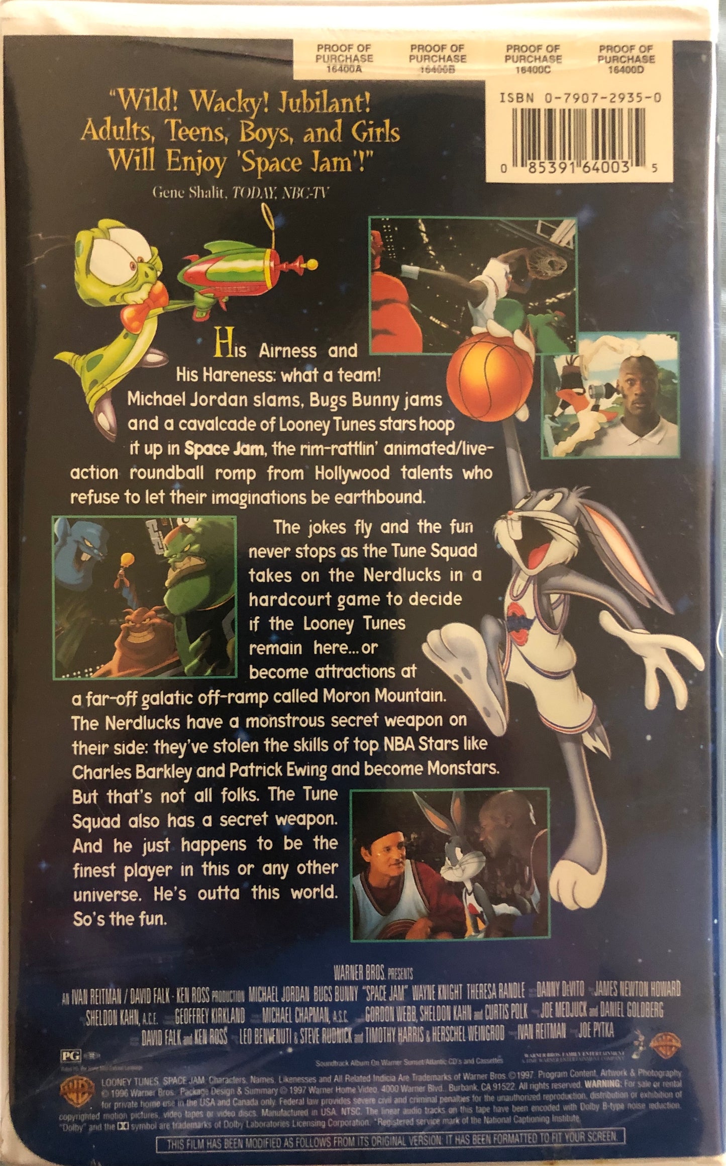Space Jam (1996) on VHS with Commemorative Coin