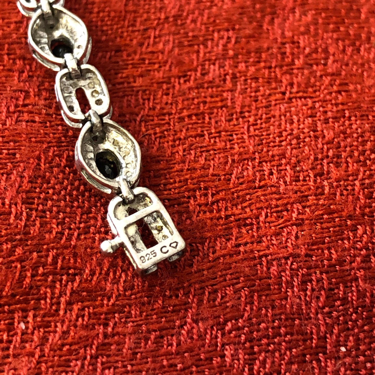 Sterling Tennis Style Bracelet with Cubic Zirconia Accents