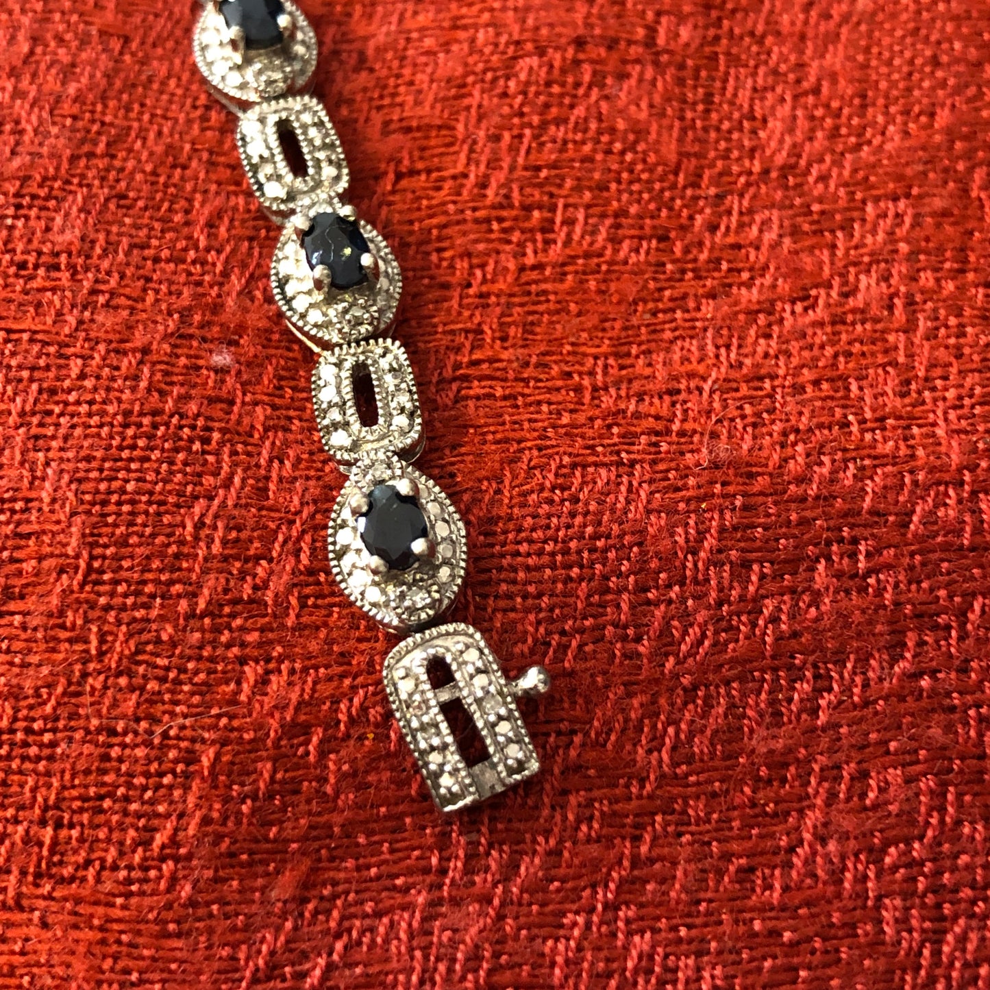 Sterling Tennis Style Bracelet with Cubic Zirconia Accents