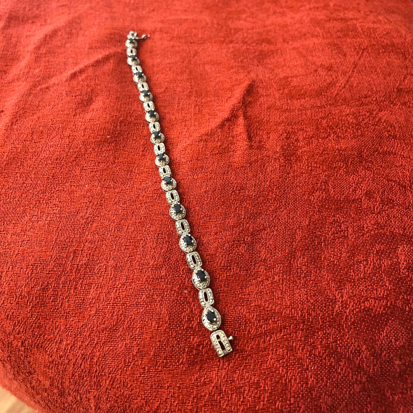Sterling Tennis Style Bracelet with Cubic Zirconia Accents