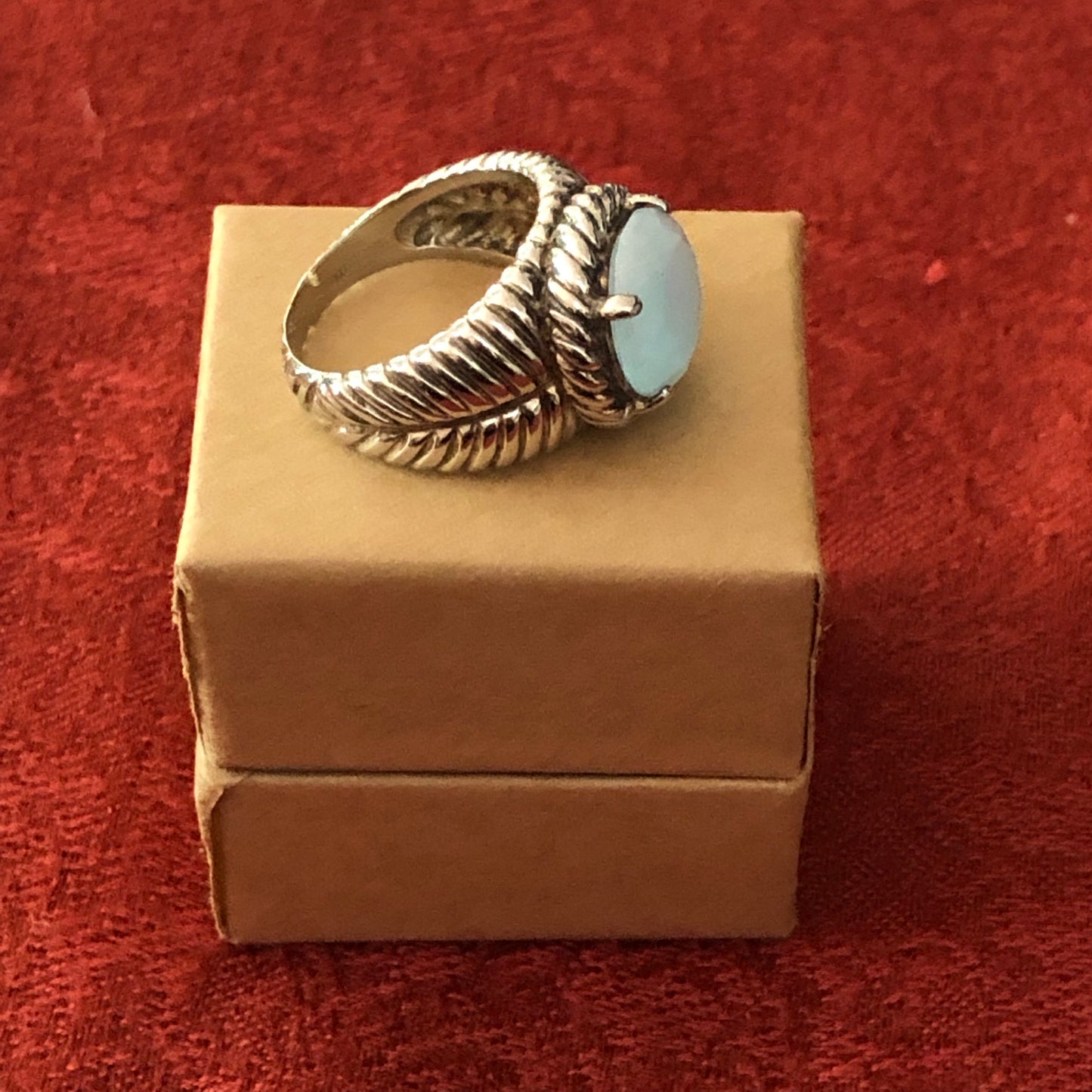 Sterling and Gemstone Statement Ring-Size 8