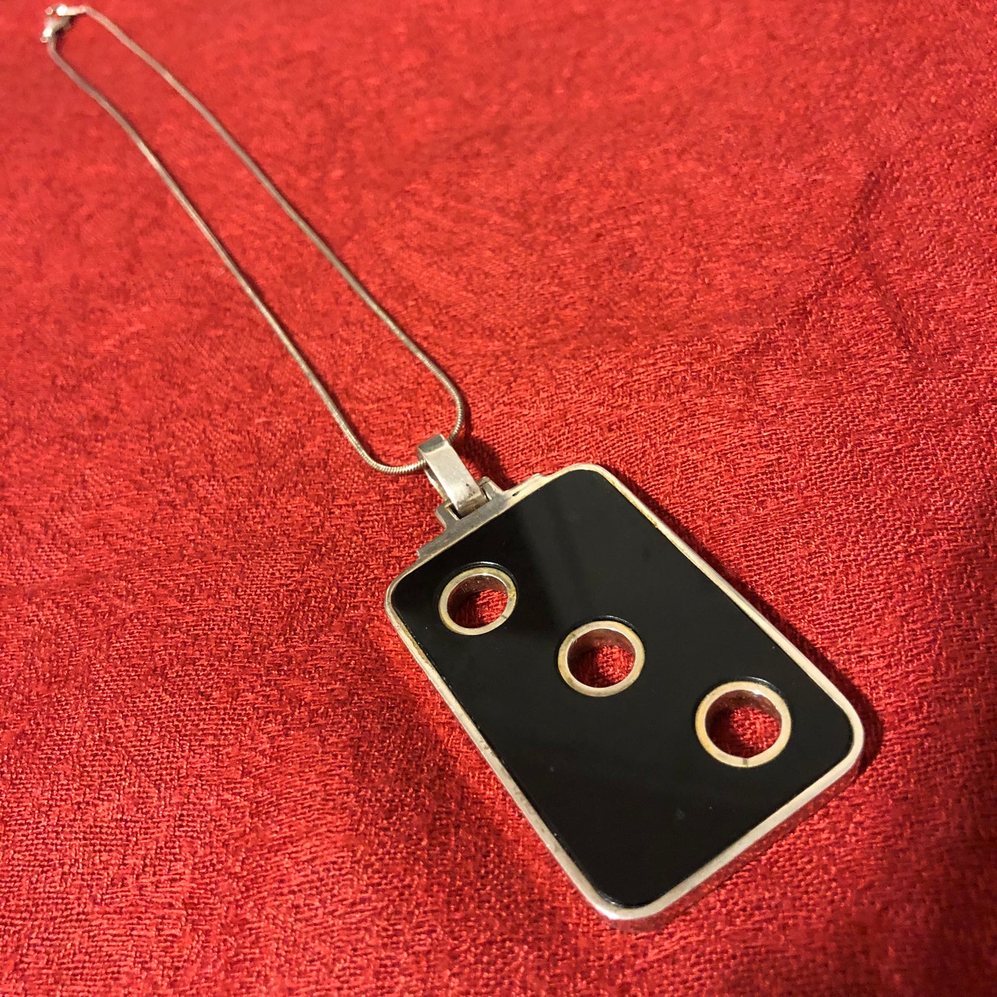 Sterling and Black Onyx Pendant and Chain