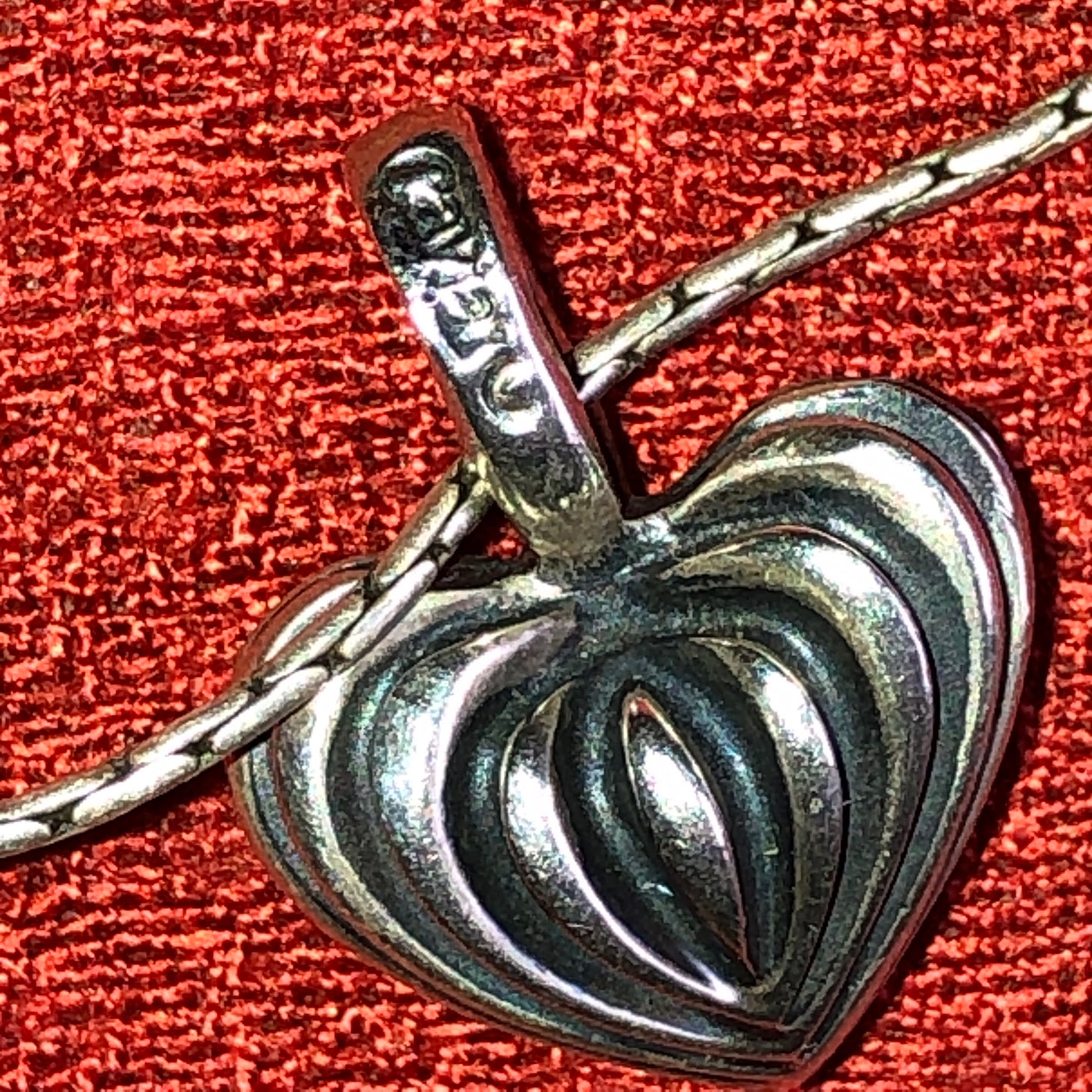 Sterling Lagos Caviar Fluted Heart Pendant and Sterling Chain
