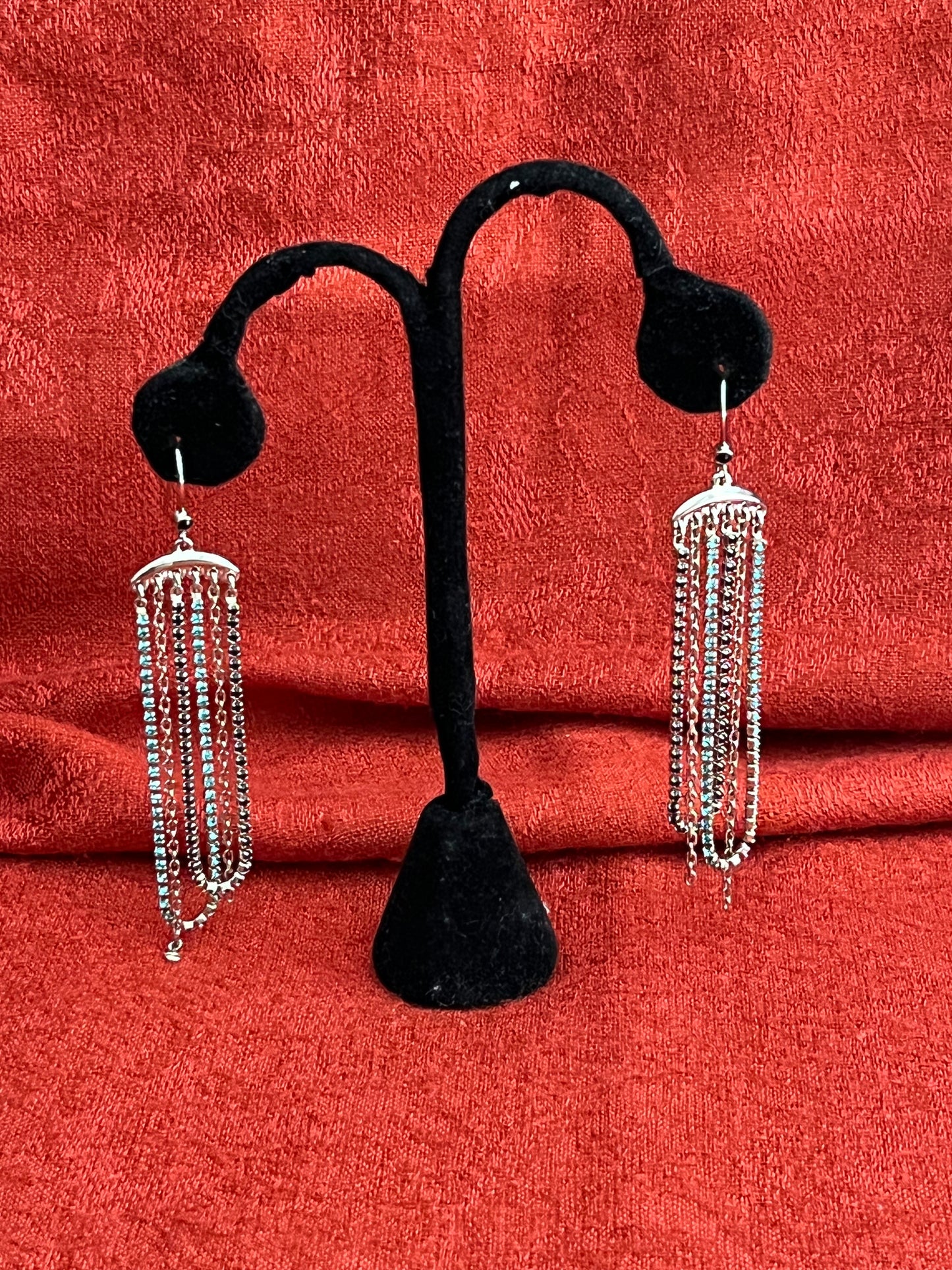 Swarovski Multi-Strand and Multi-Colored Crystal Dangle Earrings