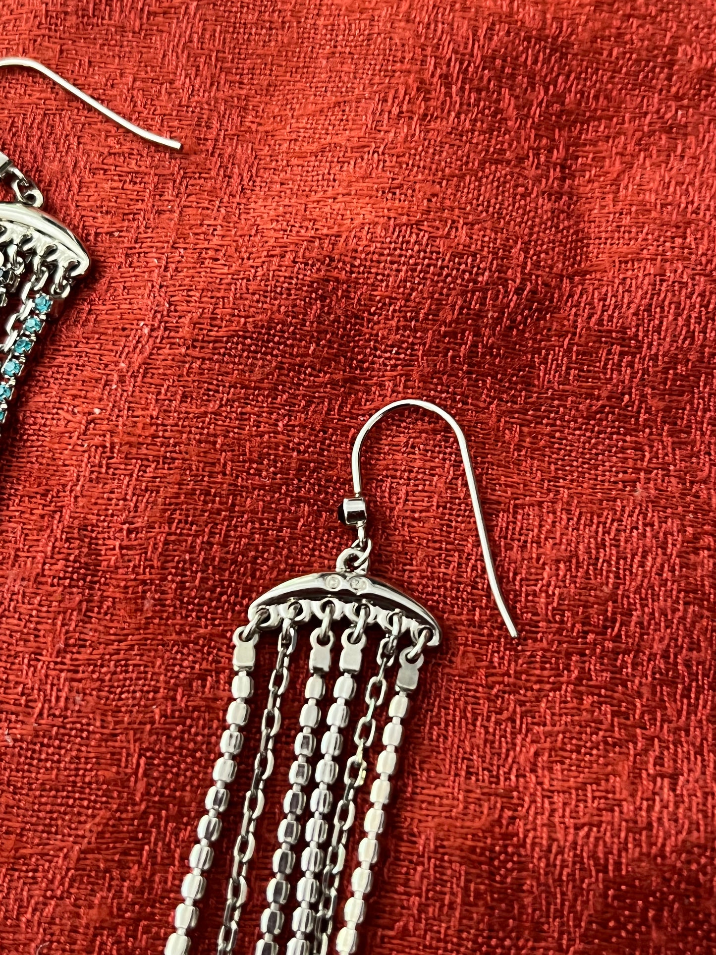 Swarovski Multi-Strand and Multi-Colored Crystal Dangle Earrings