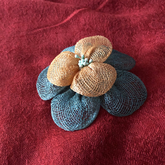 Talbots Raffia Flower Pin-NWT