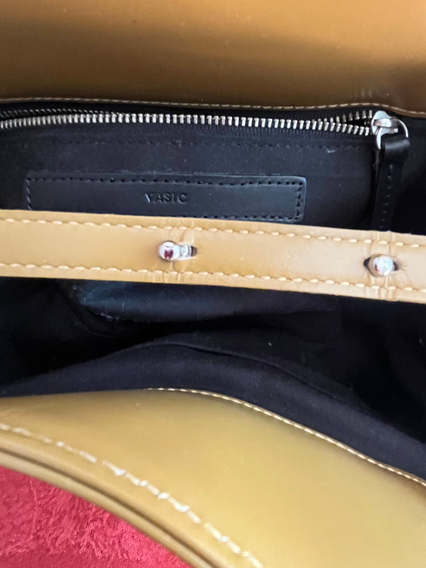 Small Short Handled Leather Bag by Vasic
