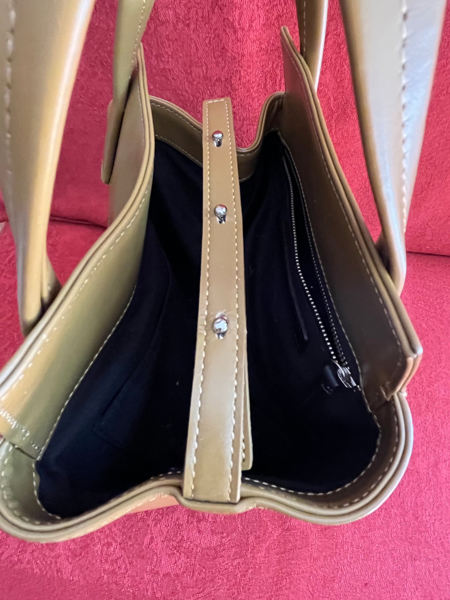 Small Short Handled Leather Bag by Vasic