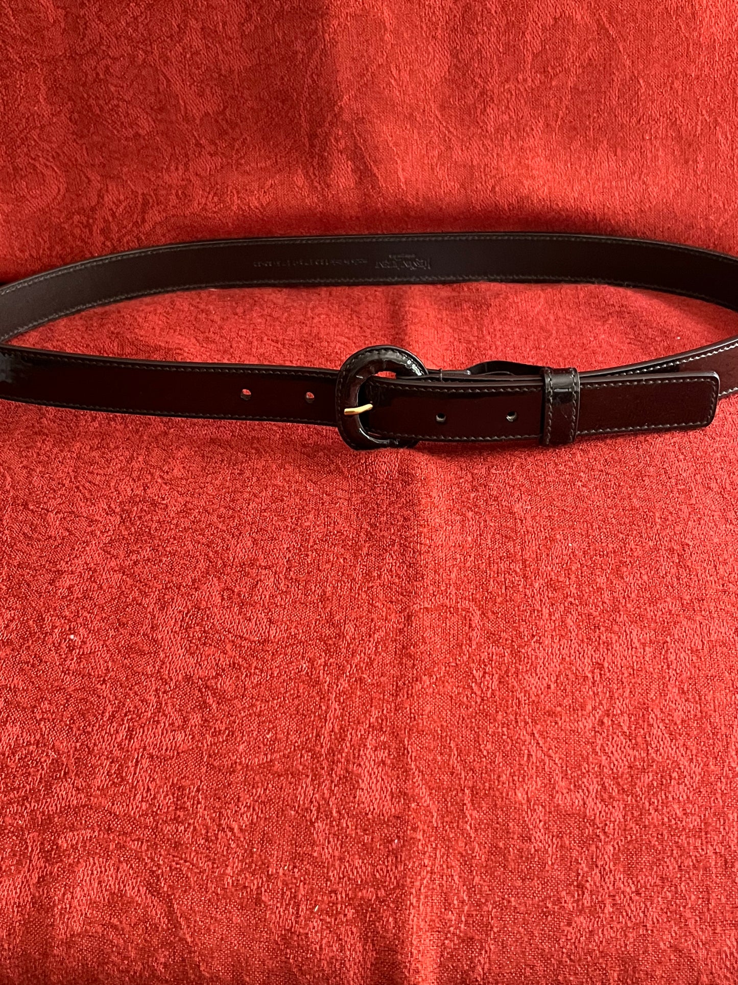 Vintage Aubergine Yves Saint Laurent Patent Leather Belt