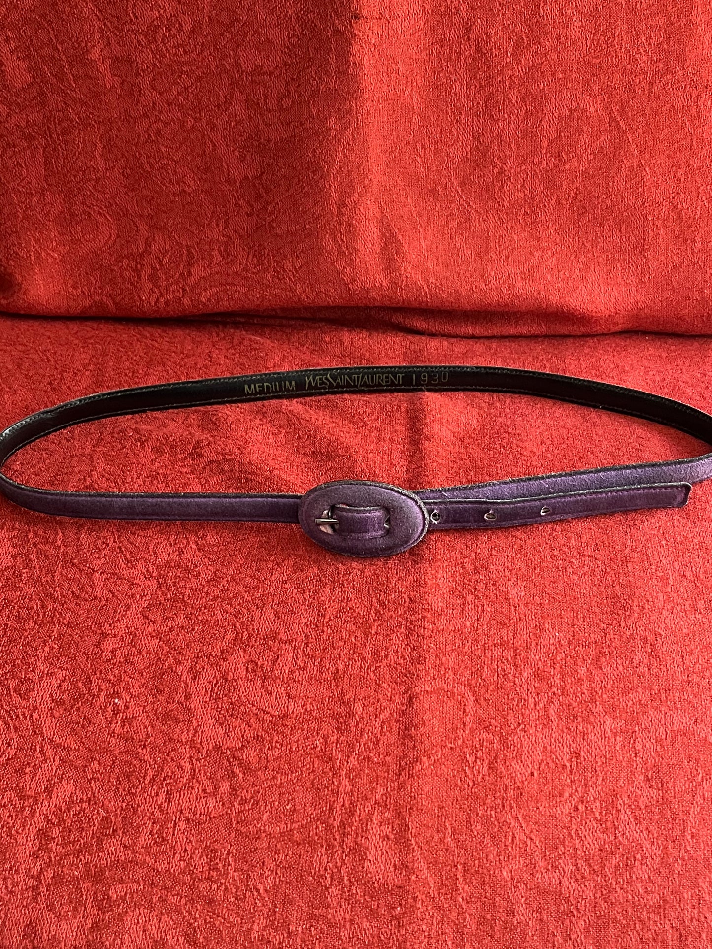 Vintage Purple Suede Yves Saint Laurent Skinny Belt-S/M