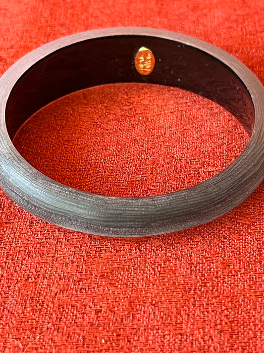 Vintage ALEXIS BITTAR Satin Lucite and Enamel Tapered Bangle Bracelet
