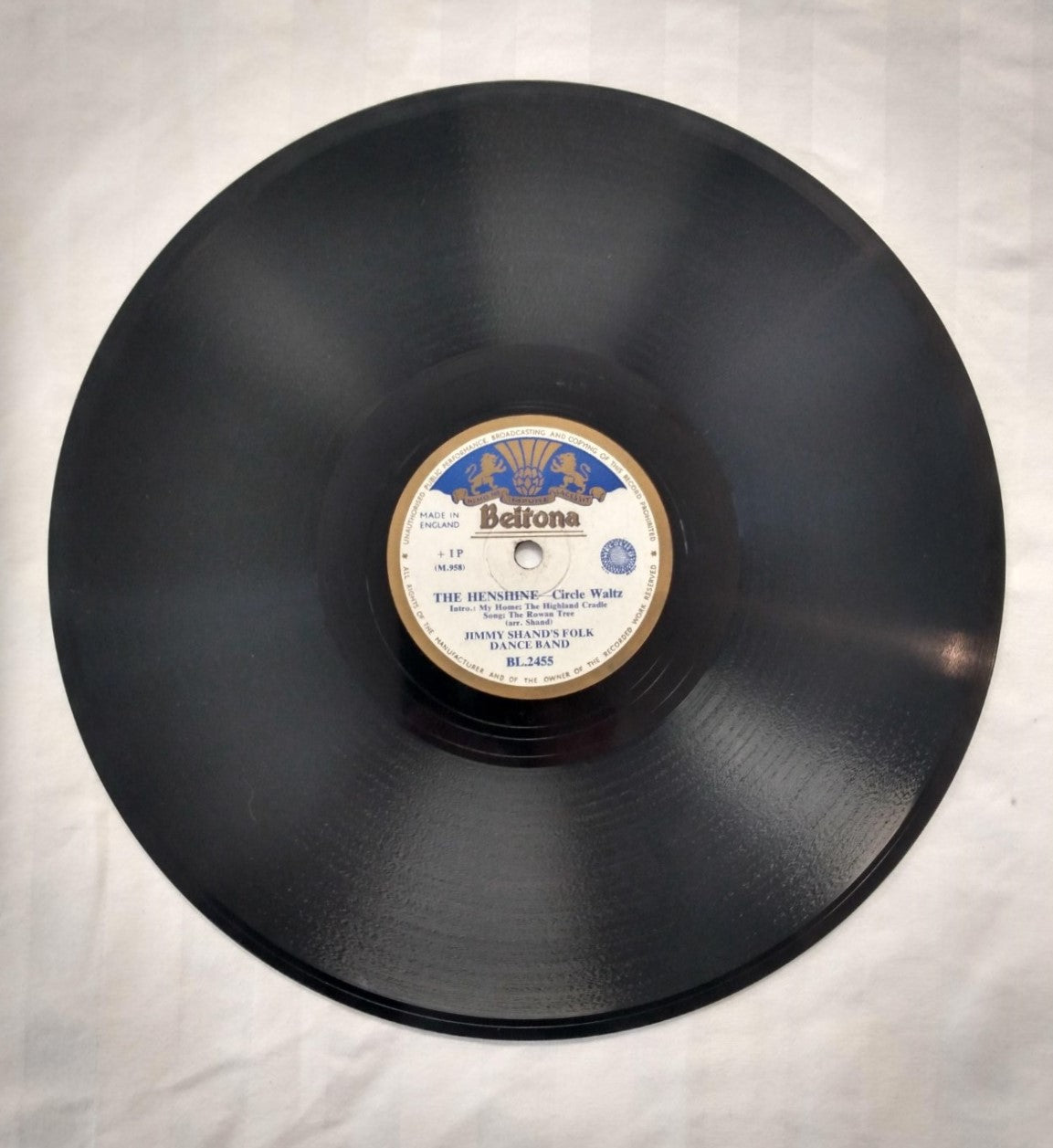 Beltona- Jimmy Shand's Folk Dance Band- The Gie Gordons & The Henshine- BL.2455-78 RPM Record