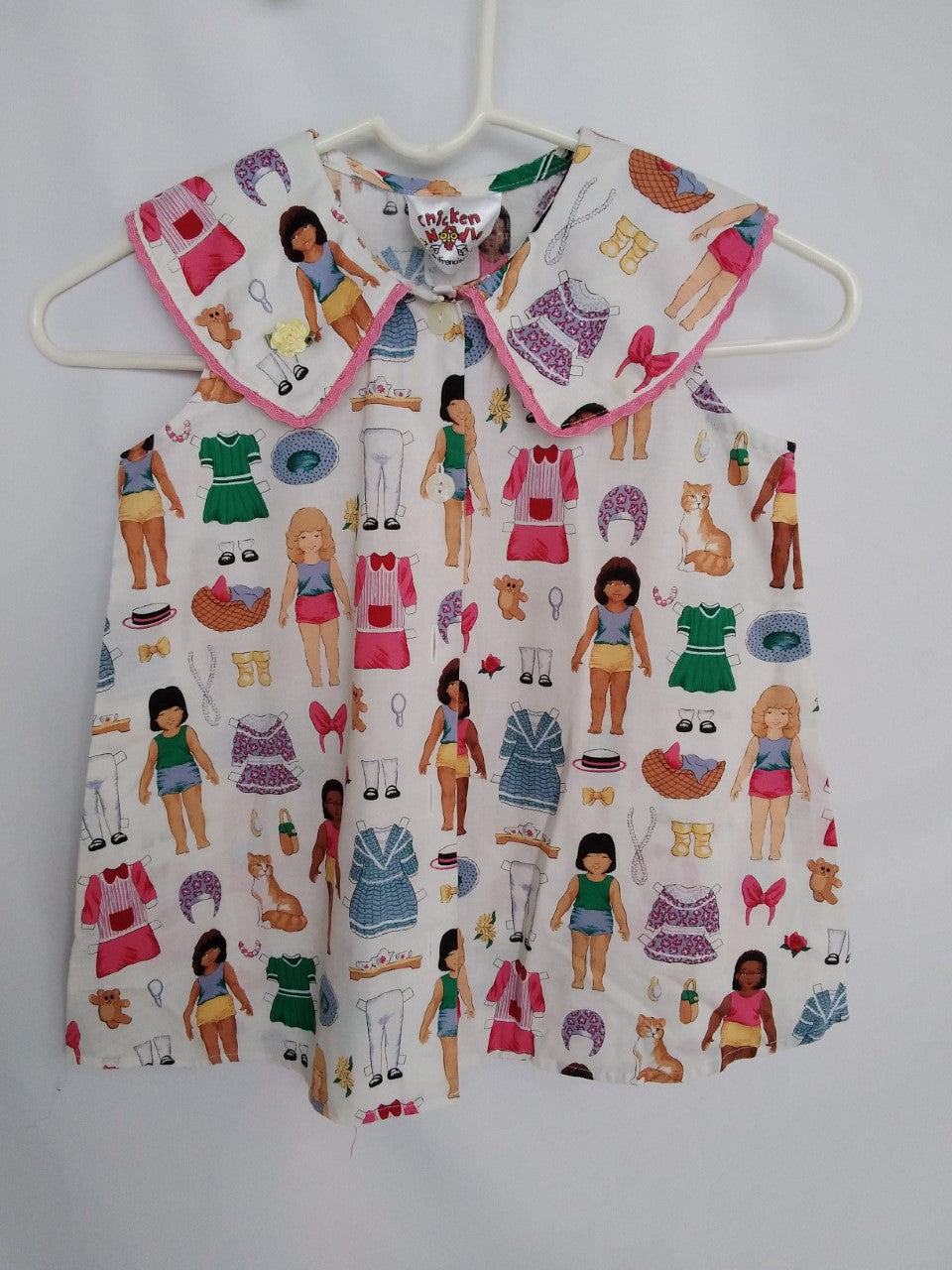 Vintage Chicken Noodle San Francisco Girl's Collared Sleeveless Top - Size 6