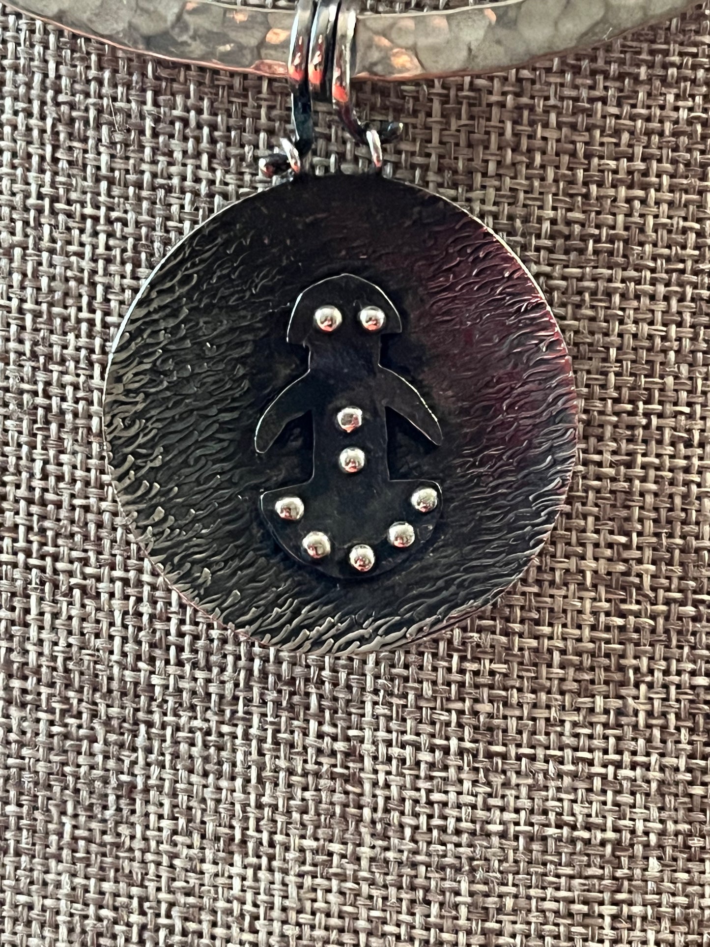 Silver Plate Choker with Handcrafted Sterling Pendant