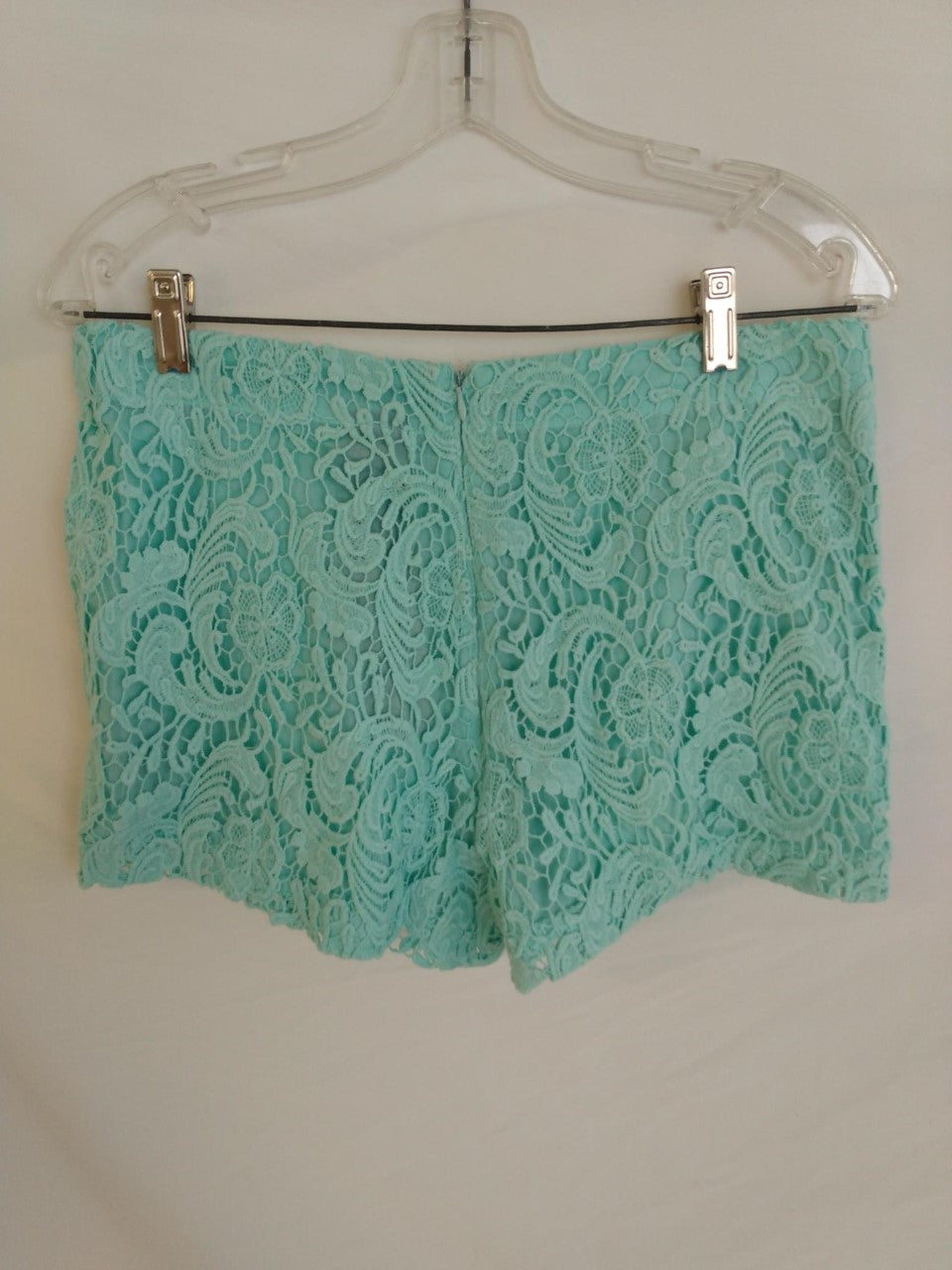Francesca's Blue Rain Zippered Shorts- Size: M- NEW