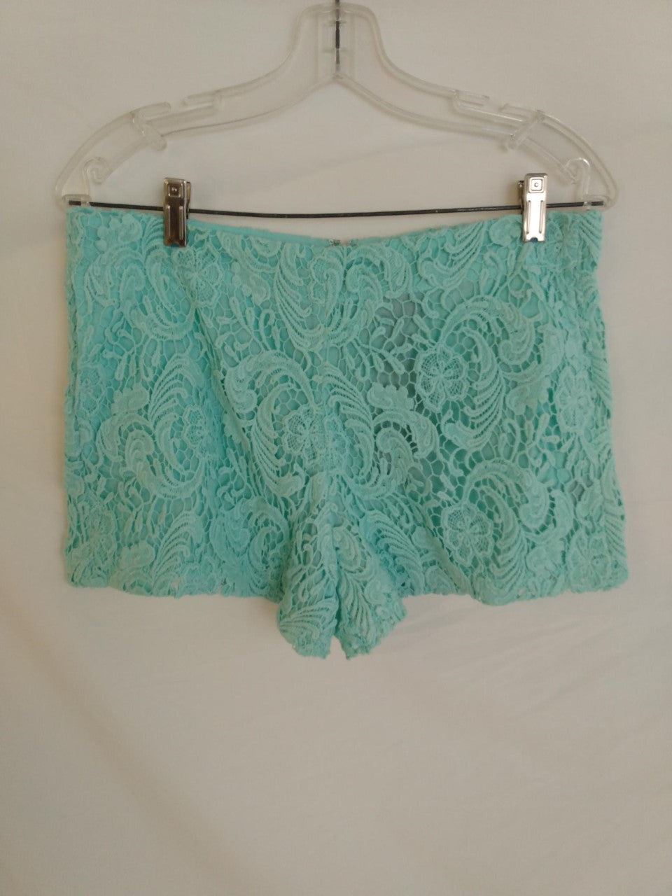 Francesca's Blue Rain Zippered Shorts- Size: M- NEW
