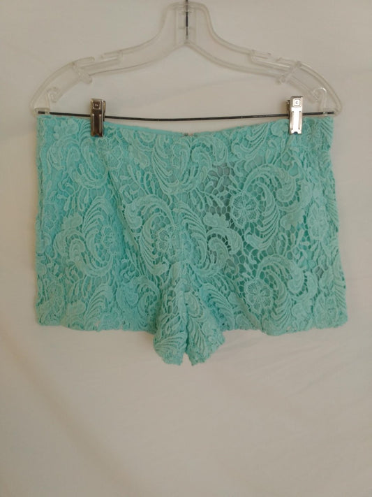 Francesca's Blue Rain Zippered Shorts- Size: M- NEW