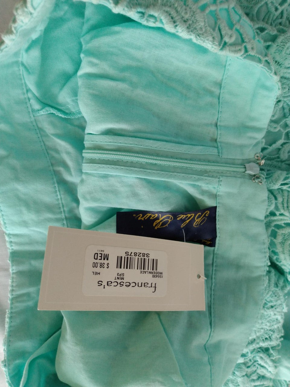 Francesca's Blue Rain Zippered Shorts- Size: M- NEW