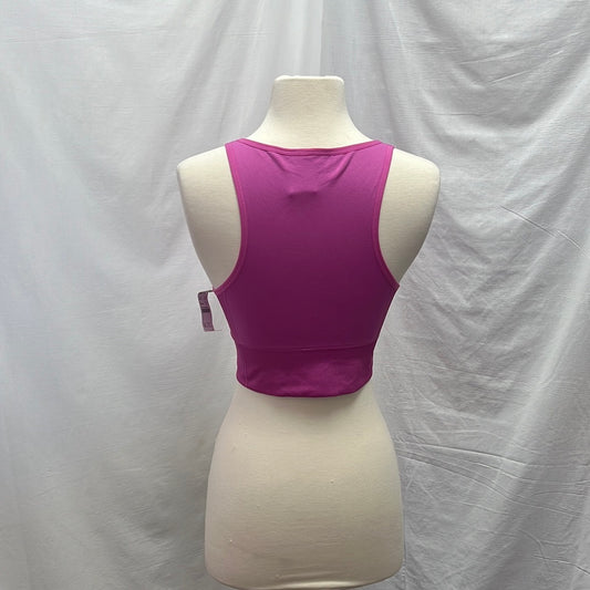 NWT -- J. Crew Hot Pink High Neck Longline Sports Bra -- Size S