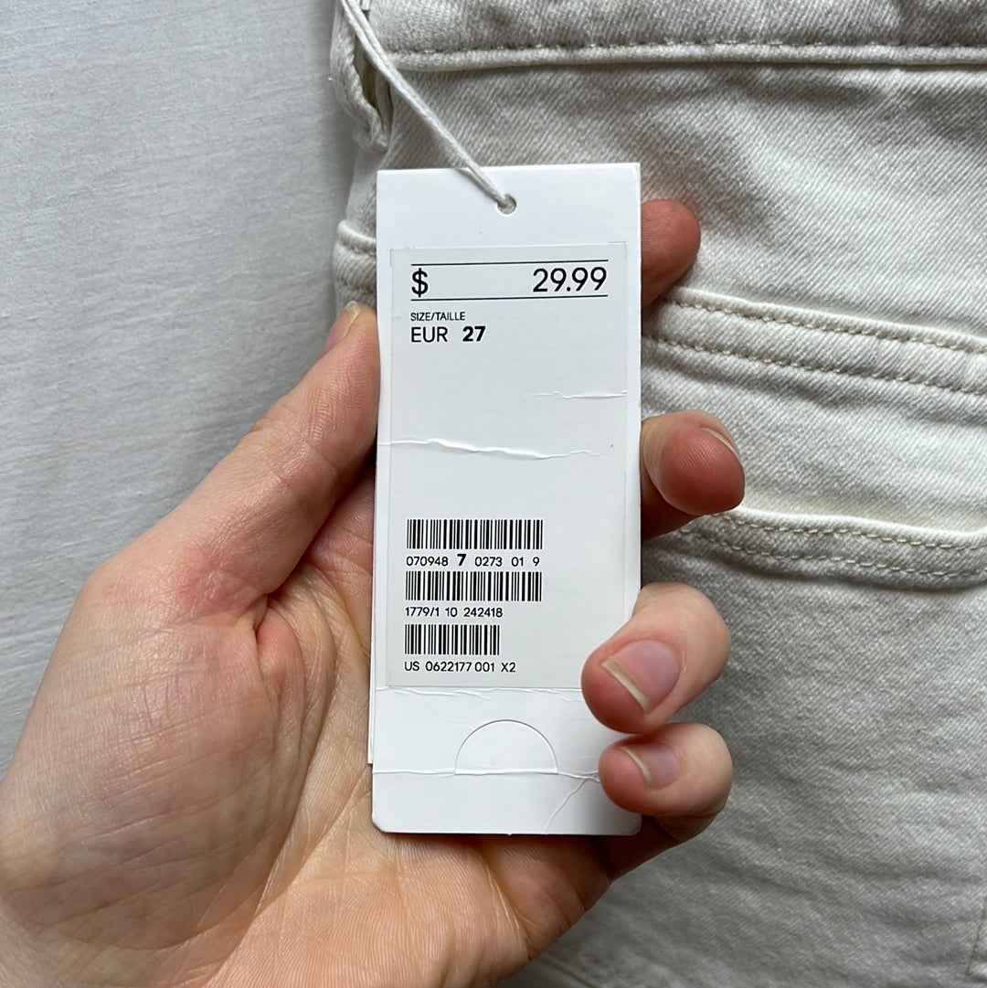 NWT -- Denim Crème Jupe Culotte High Waist Jeans -- 27