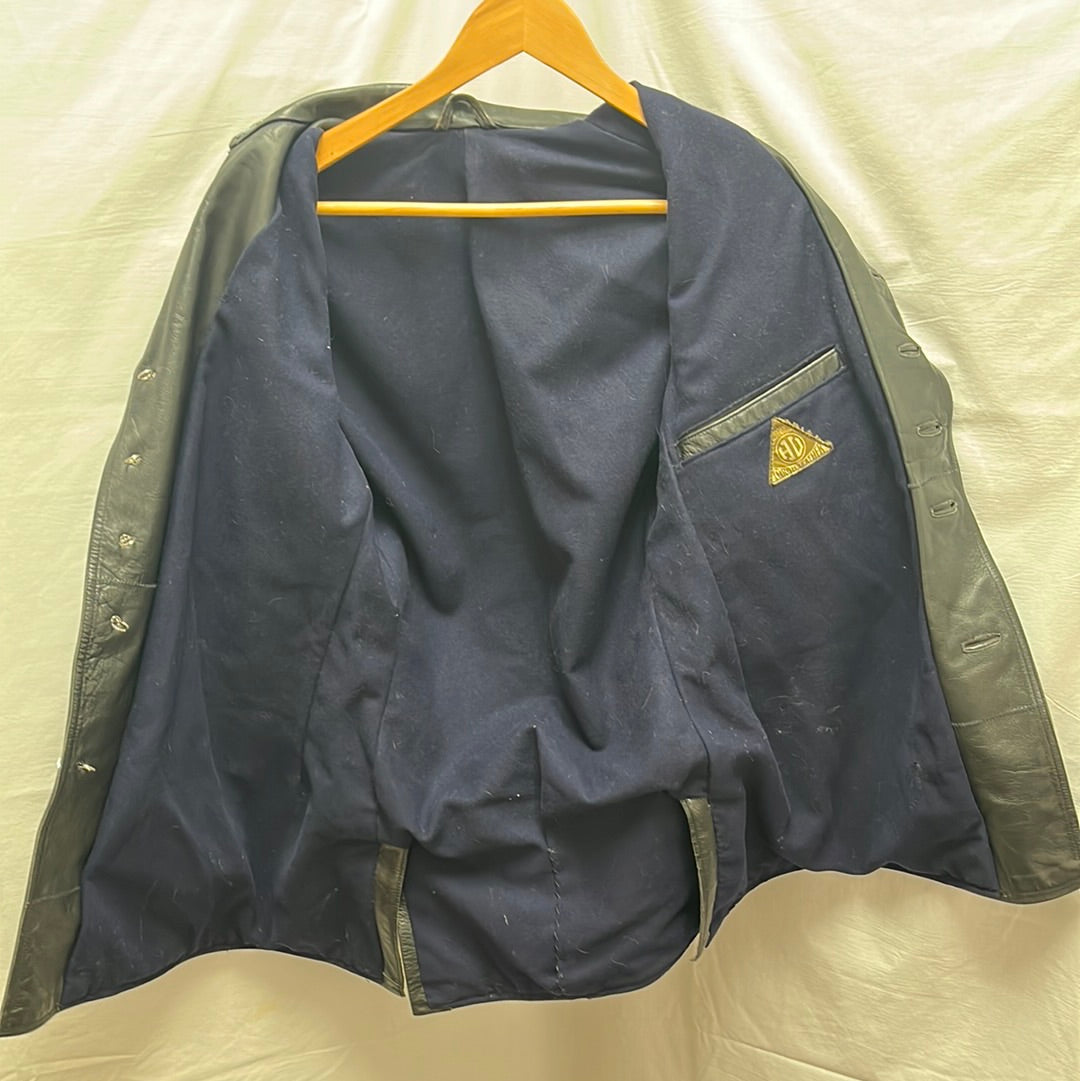 VTG -- Belgian Police Officer's Chrome Leather Jacket -- S