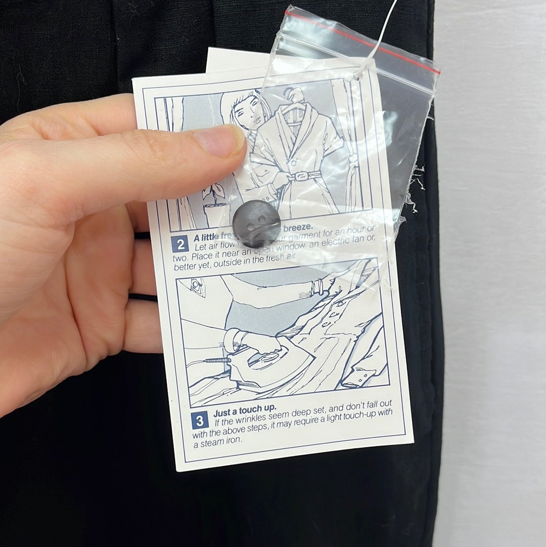 VTG / NWT -- David Benjamin Black Linen Pants -- Size: 8