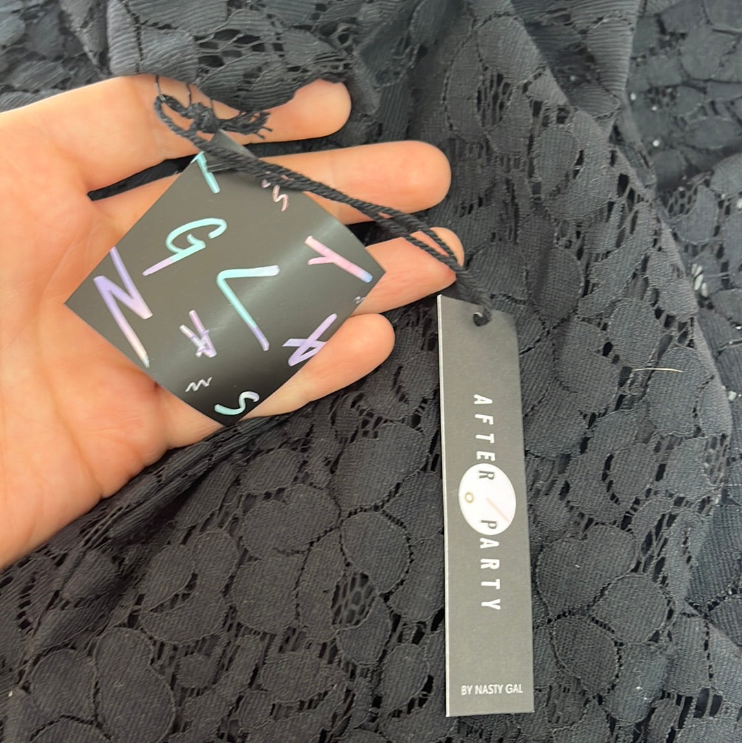 NWT -- Nasty Gal Black Floral Lace Mini Dress -- S