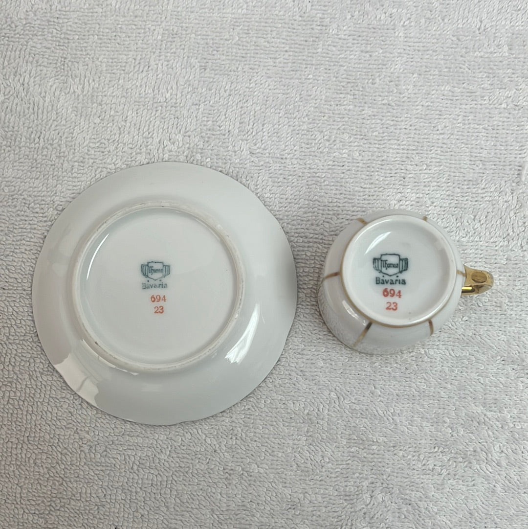 VTG -- Thomas Bavaria White and Gold Demitasse Cup and Saucer