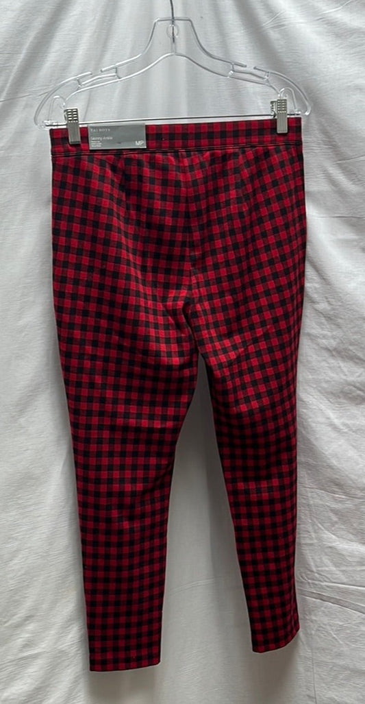 Talbots red black Plaid Skinny Ankle Pant -- MP