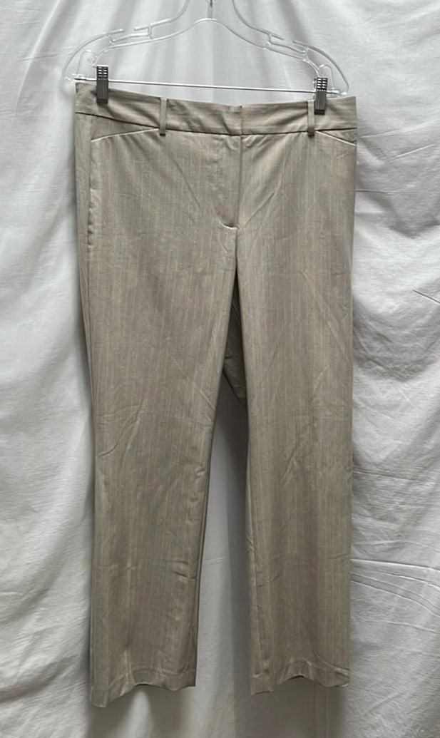 NWT -- Talbots Beige Pink-Stripe Heritage Cut Dress Pants -- 12P