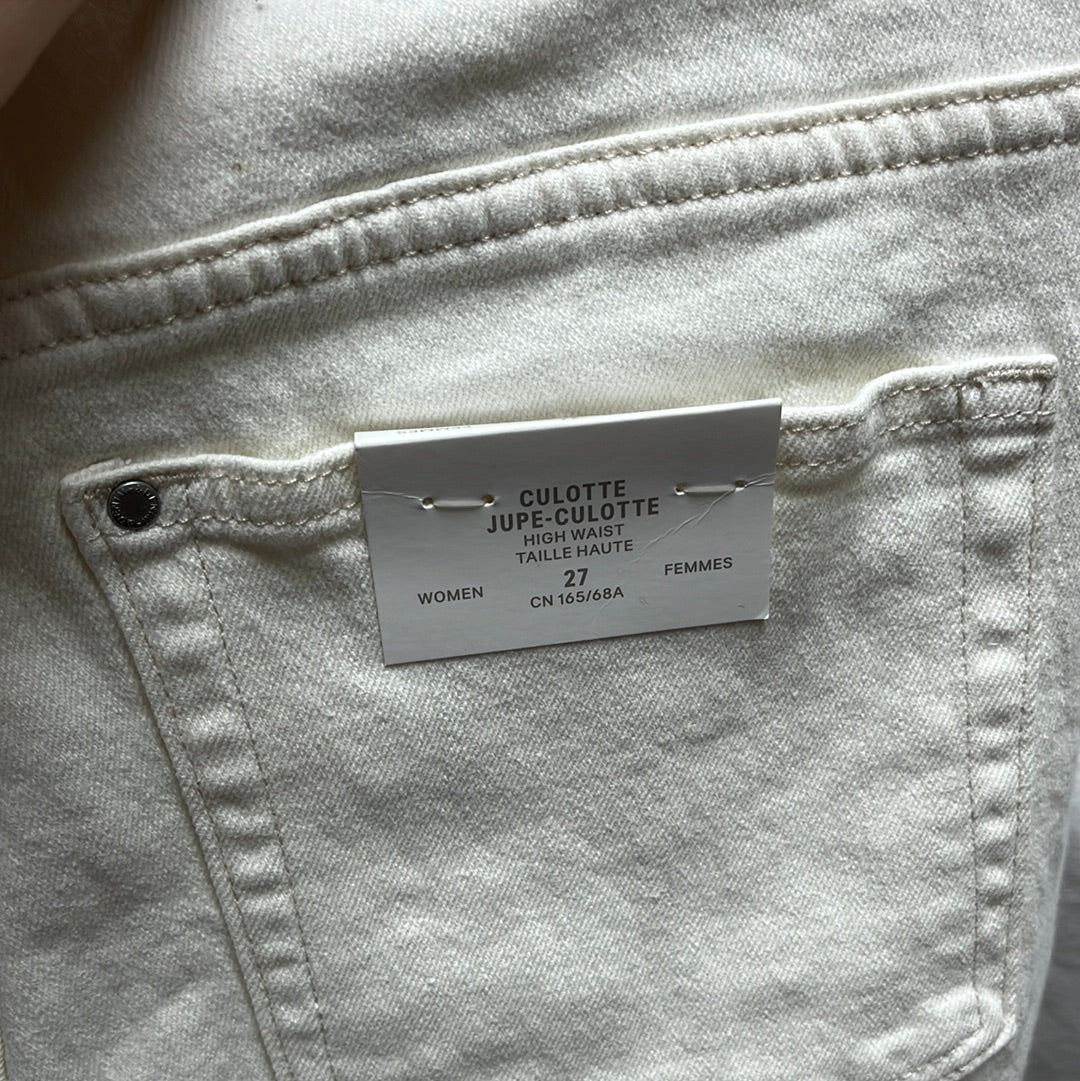 NWT -- Denim Crème Jupe Culotte High Waist Jeans -- 27