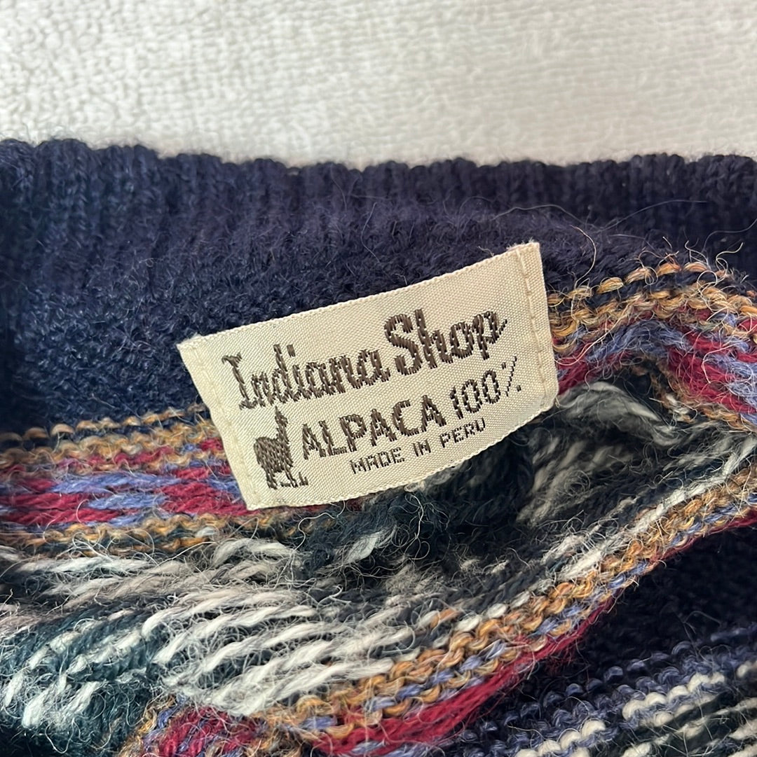 VTG - INDIANA SHOP Fair Isle Alpaca Peru Sweater - W: M/L | M: S/M
