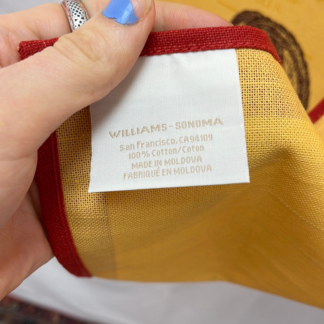 Williams and Sonoma "Mid-Oak Poultry Farm" Linen Napkin