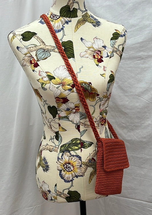 The Sak Crocheted Orange Crossbody Shoulder Bag