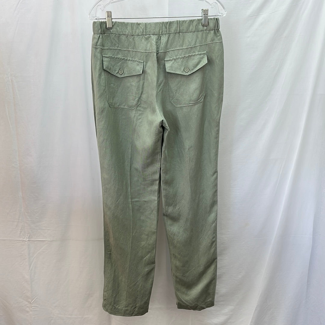 NWT -- Jones New York Pale Olive Linen Pull-on Pants -- 4
