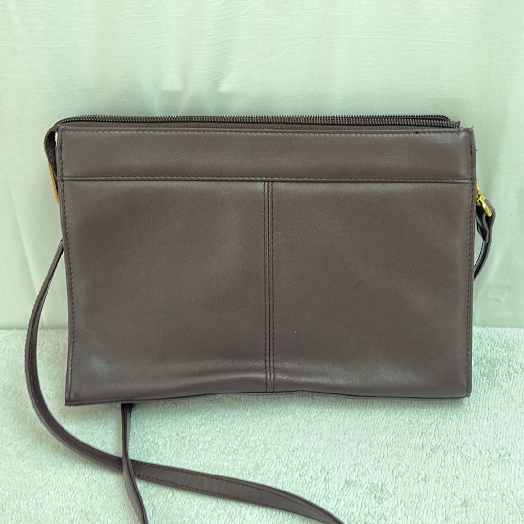 Kim Rogers Dark Brown Leather Crossbody Bag