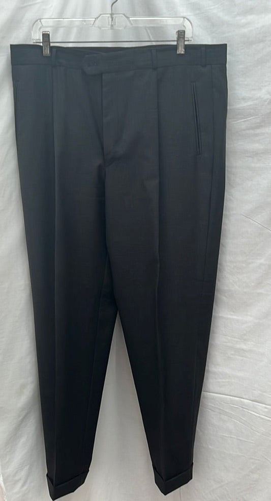 Lanificio Filli Cerruti Charcoal Gray Cerruti Wool Cashmere Pleated Pants -- US 38/34