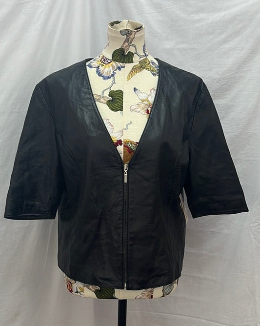 NWT -- Wilson's Pelle Studios Deep V-neck Zip-up Leather Jacket -- XL