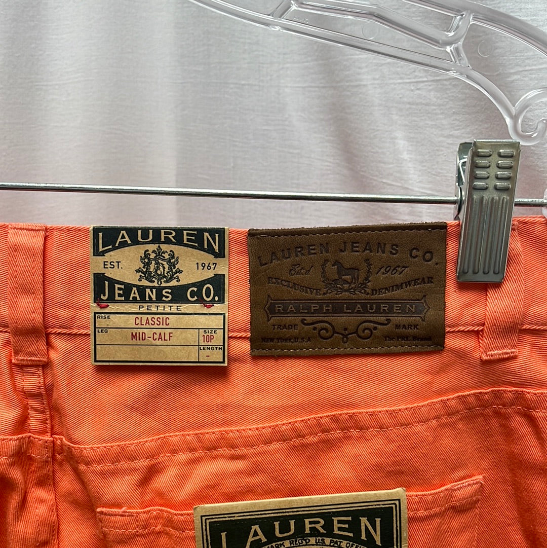 NWT -- Ralph Lauren Classic Peach Midcalf Jeans -- 10P