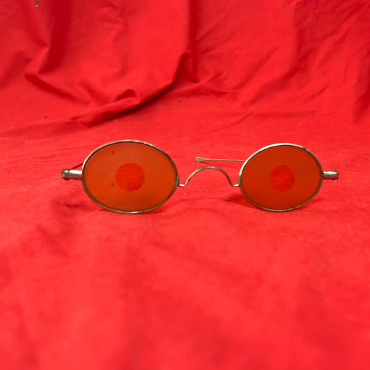 ANTIQUE/RARE -- Civil War Era Frosted Amber "Sharpshooter" Glasses
