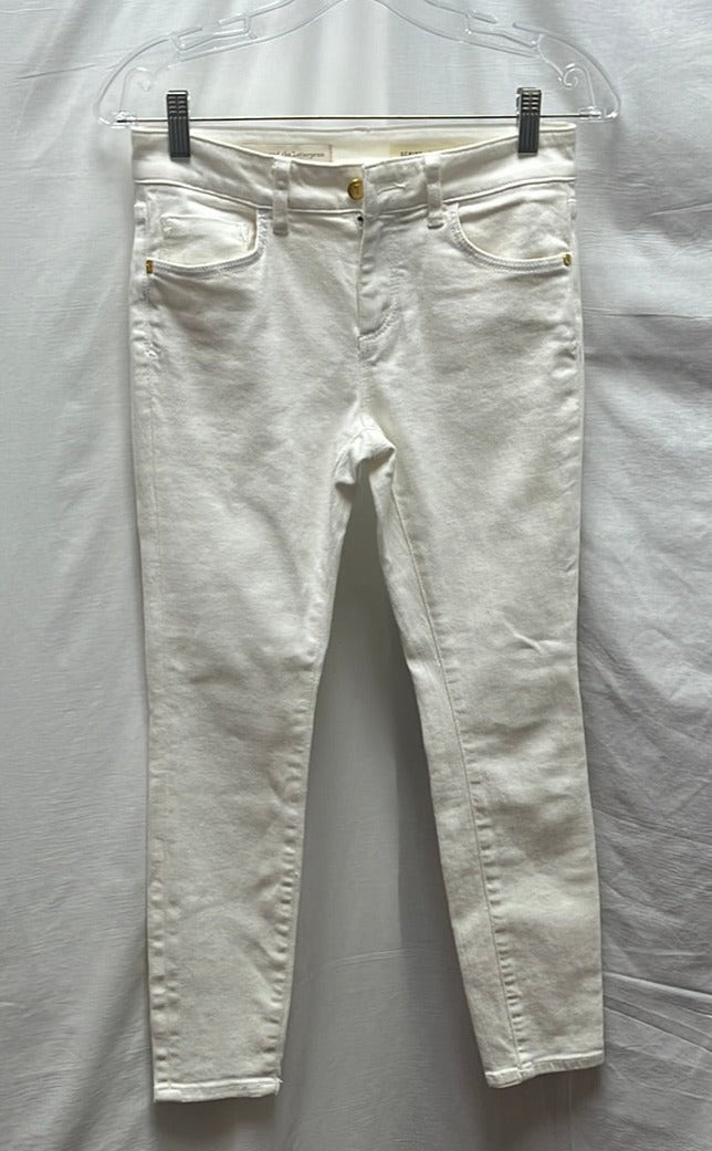 Pilcro and the Letterpress White Crème "Script" Jeans -- 25P