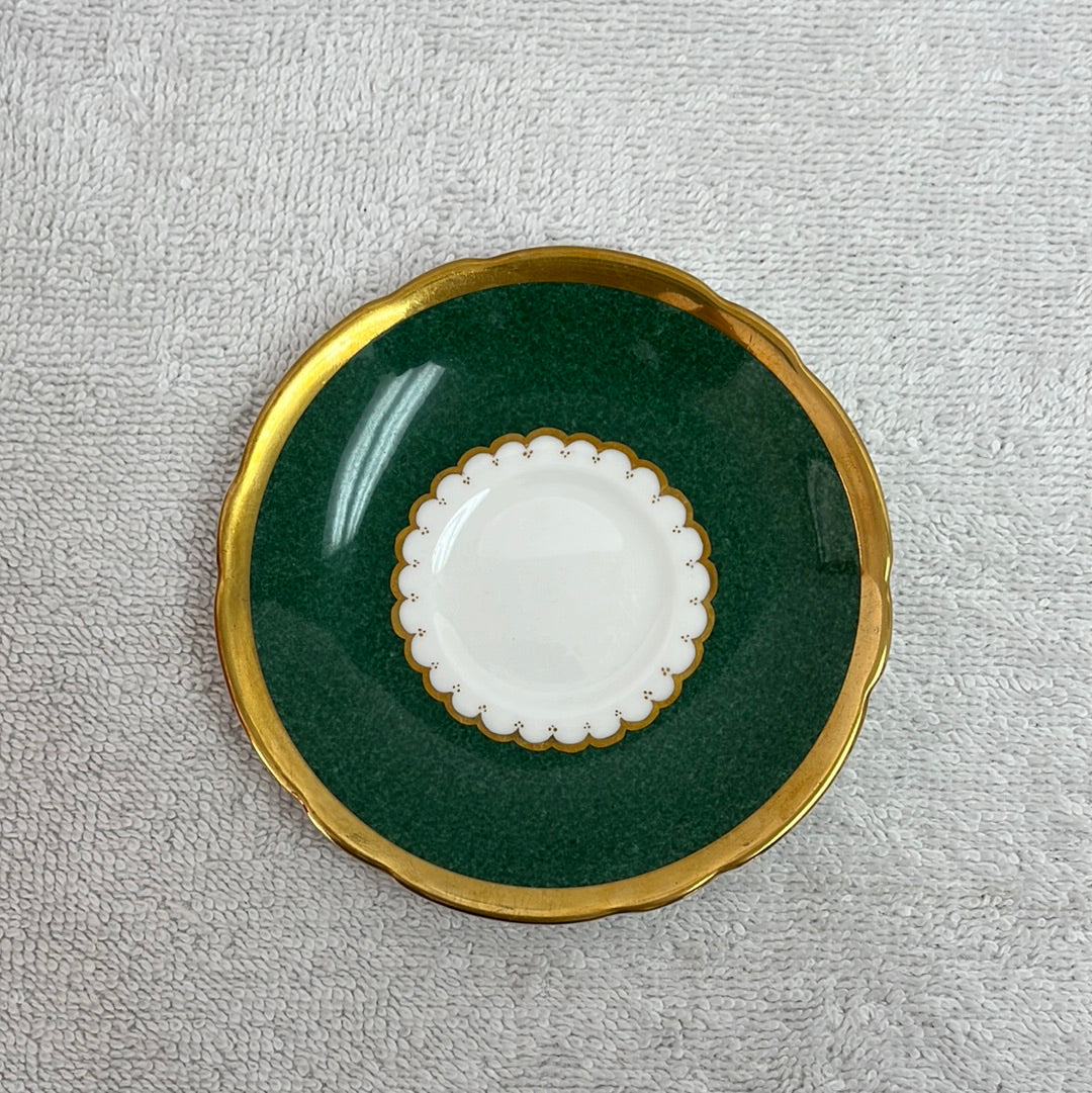 VTG -- Coal Port Green "Connaught" Demitasse Cup and Saucer Set
