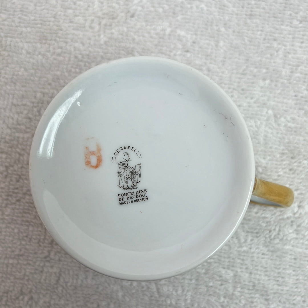 VTG -- Cerabel Porcelaine du Baudour Floral Cup and Saucer Set