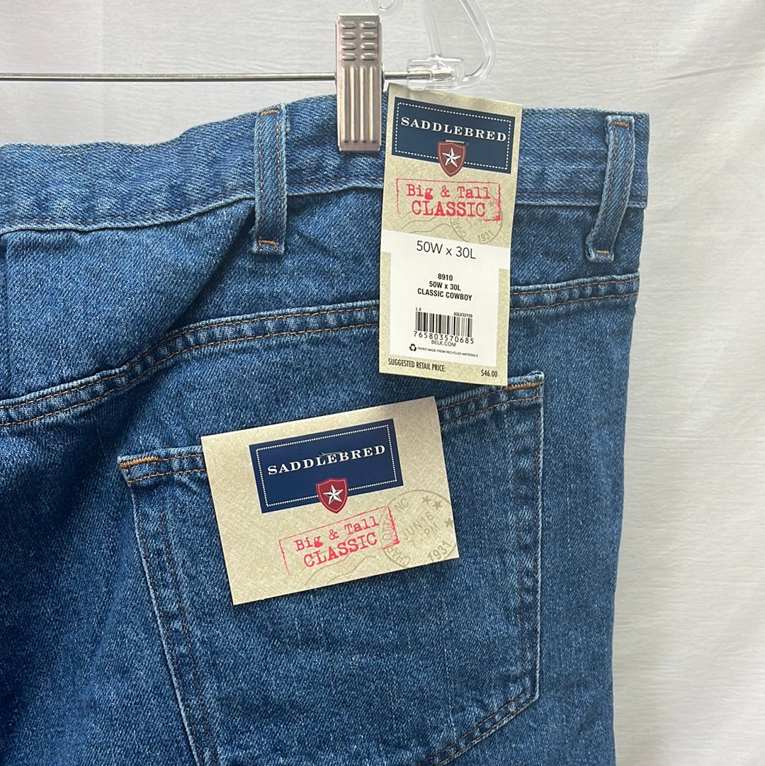 NWT - Saddlebred Big and Tall Regular Fit Light Wash Jeans - Size: 50x30