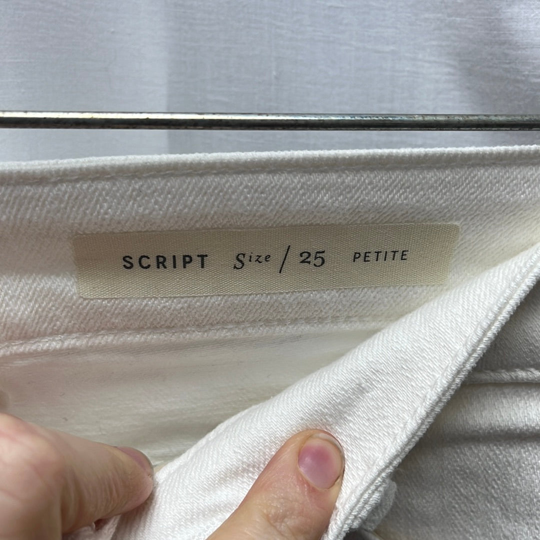 Pilcro and the Letterpress White Crème "Script" Jeans -- 25P