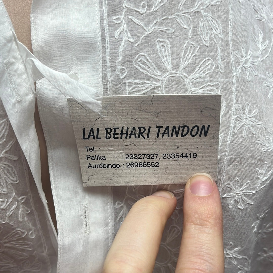 Lal Behari Tandon Women's Embroidered White Kurta -- One Size