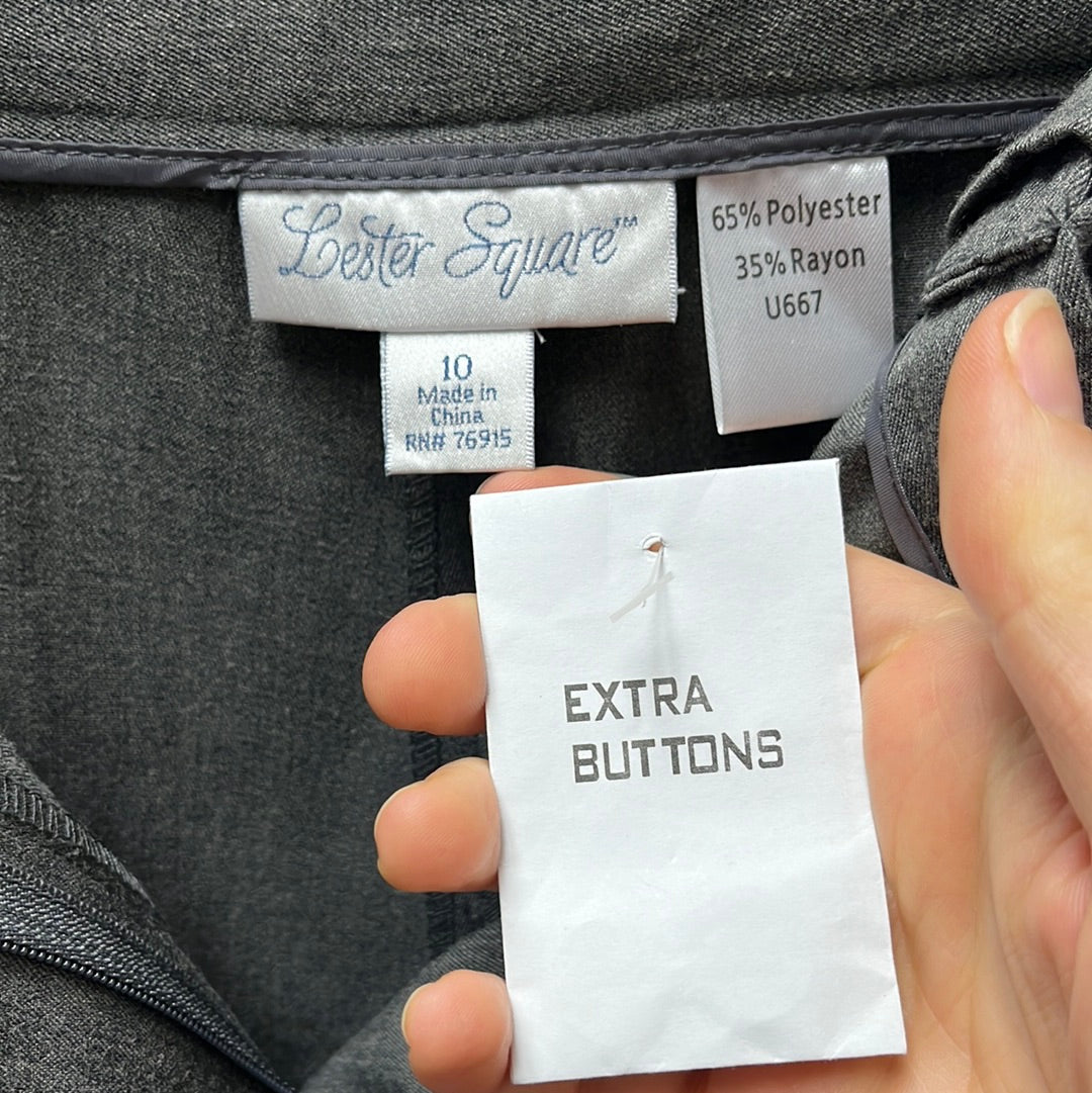 VTG / NWOT -- Lester Square Charcoal Gray Slacks Pants -- 10