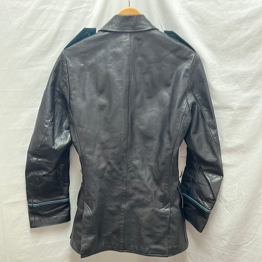 VTG -- Belgian Police Officer's Chrome Leather Jacket -- S