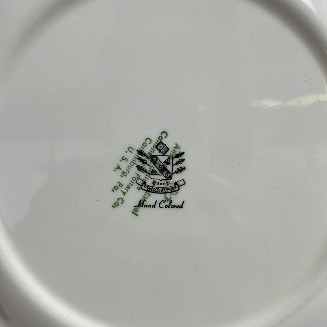 VTG -- Delano Studios Hand Painted Decorative Plate -- Capitol Building, Williamsburg, VA