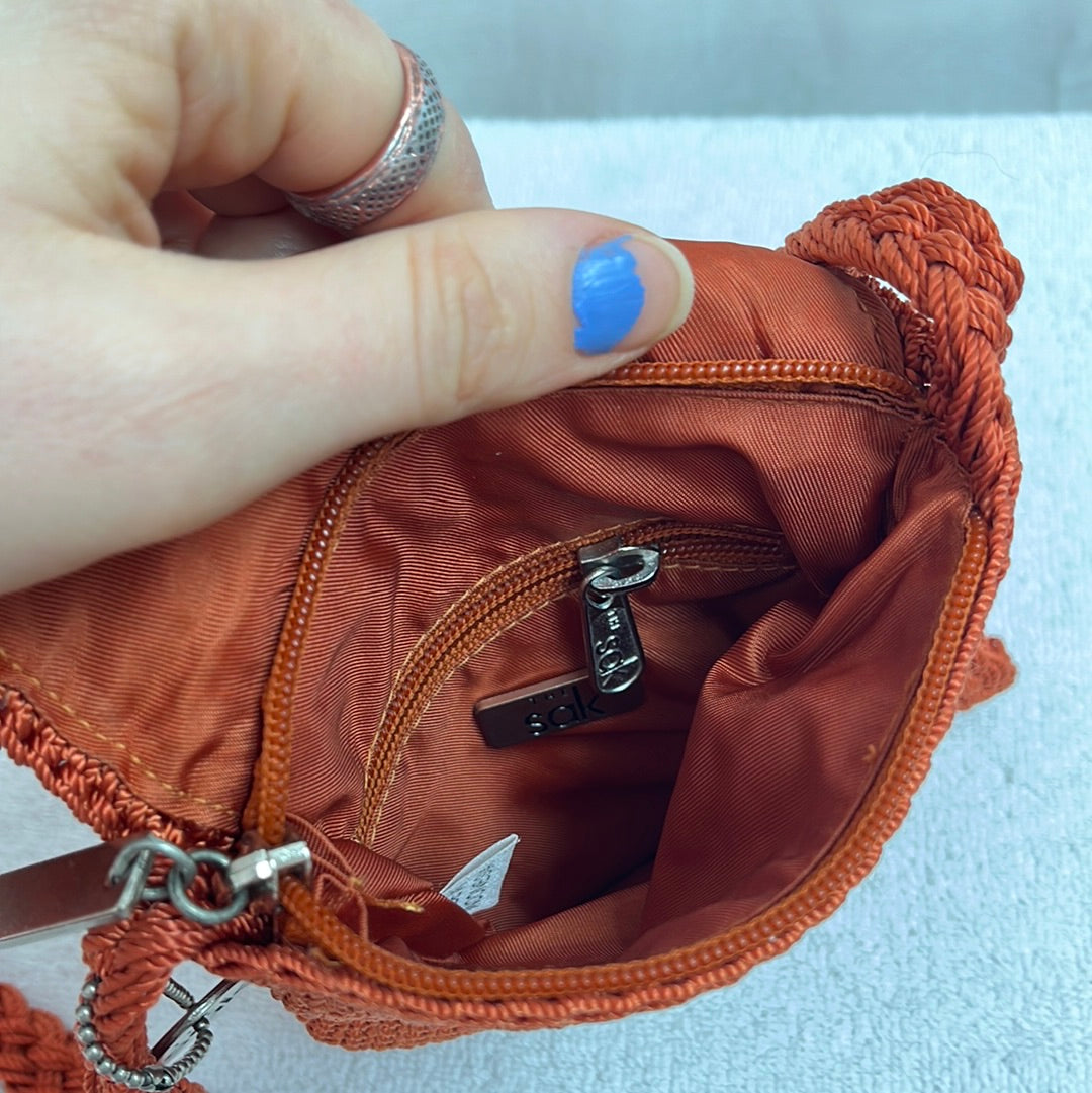 The Sak Crocheted Orange Crossbody Shoulder Bag